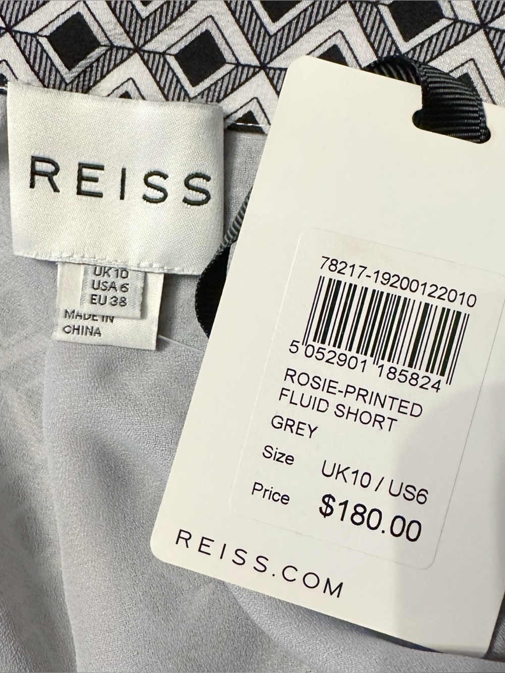 NWT Reiss Geometric Silk Shorts Size 6 - Picture 6 of 7